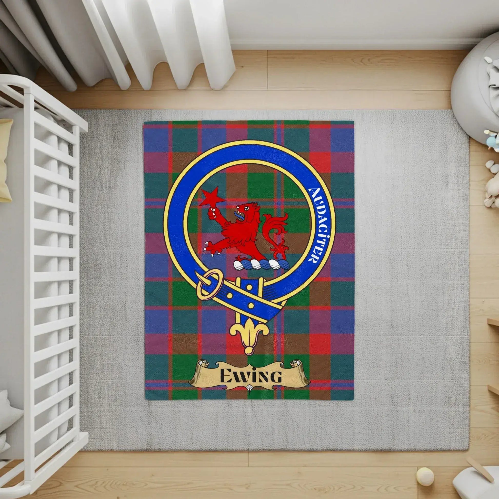 Clan Crest Tartan Lion Circular Symbol Rug product