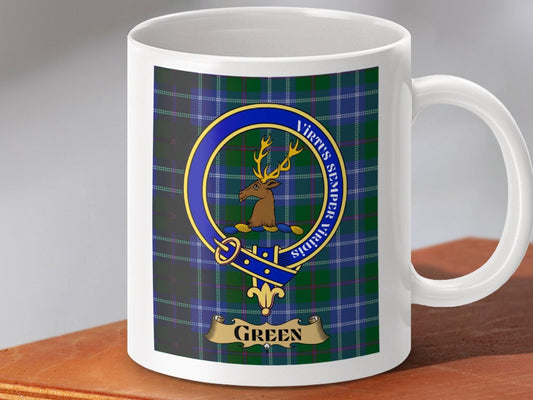 Scottish Clan Green Plaid Crest Ceramic Mug product