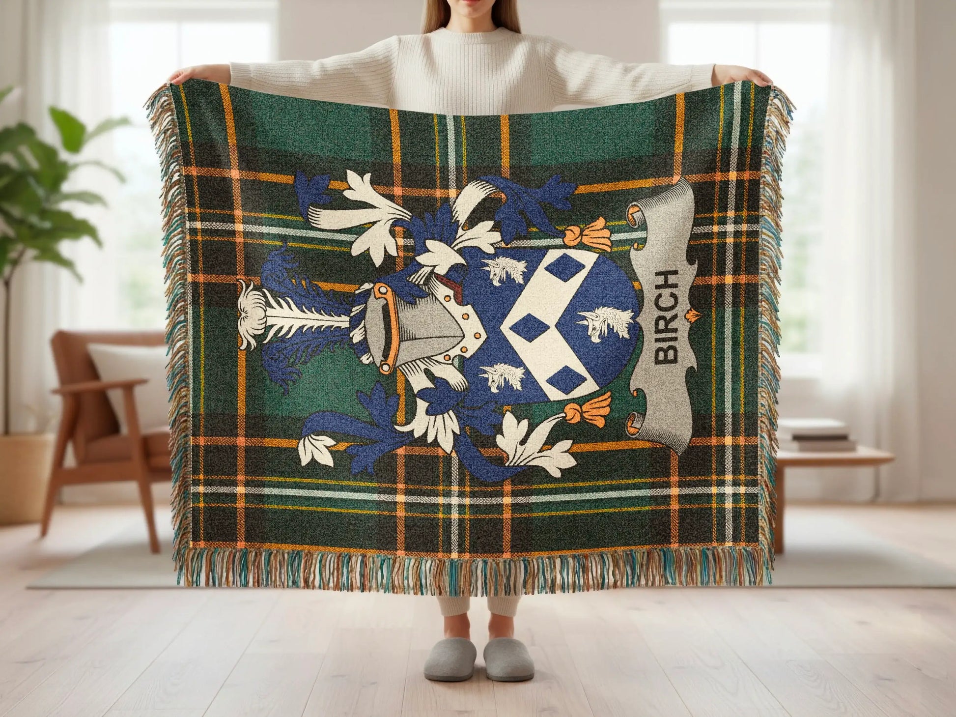 Birch Family Crest Plaid Pattern Weave Home Decor product type