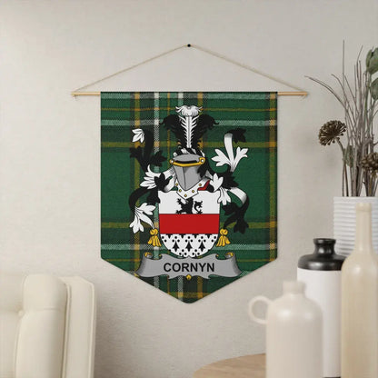 Cornyn Family Crest Plaid Design Hanging Banner product type