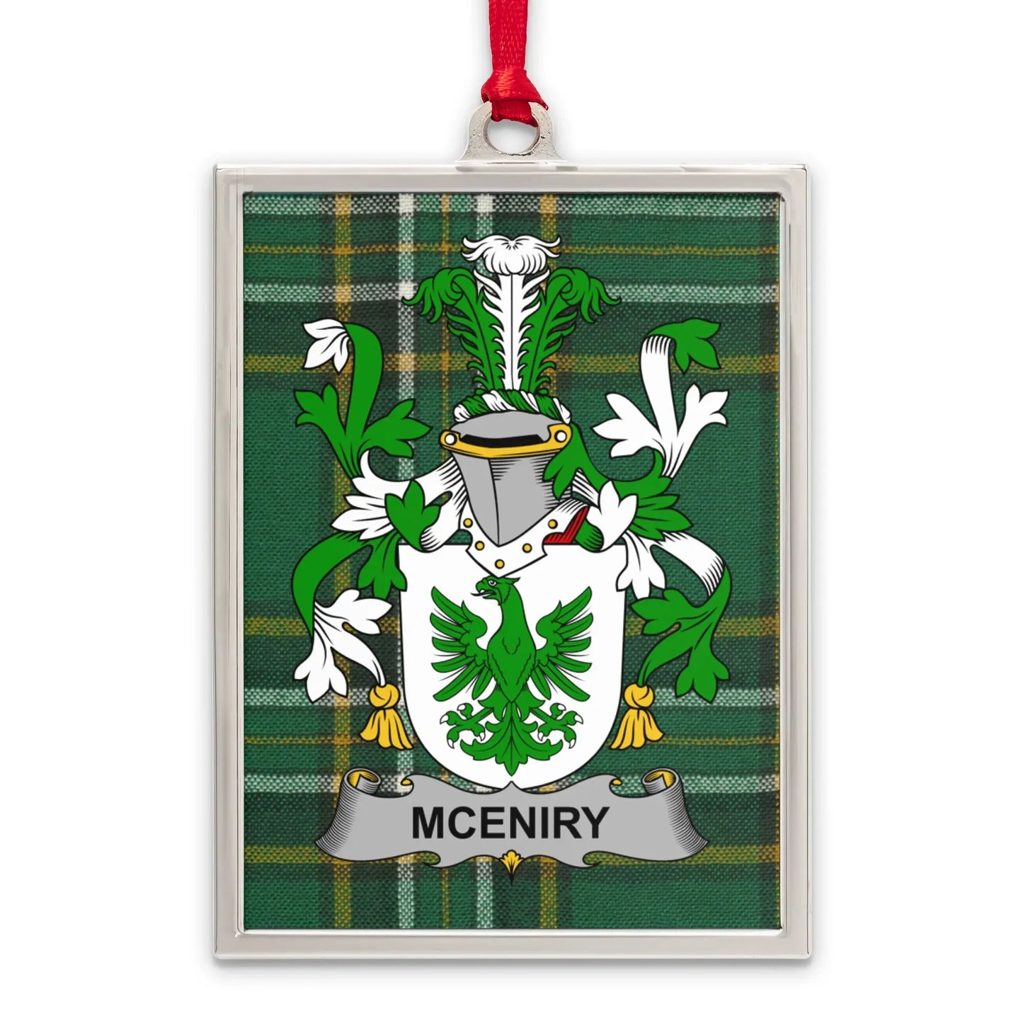 MCENIRY Family Crest Plaid Background Hanging product