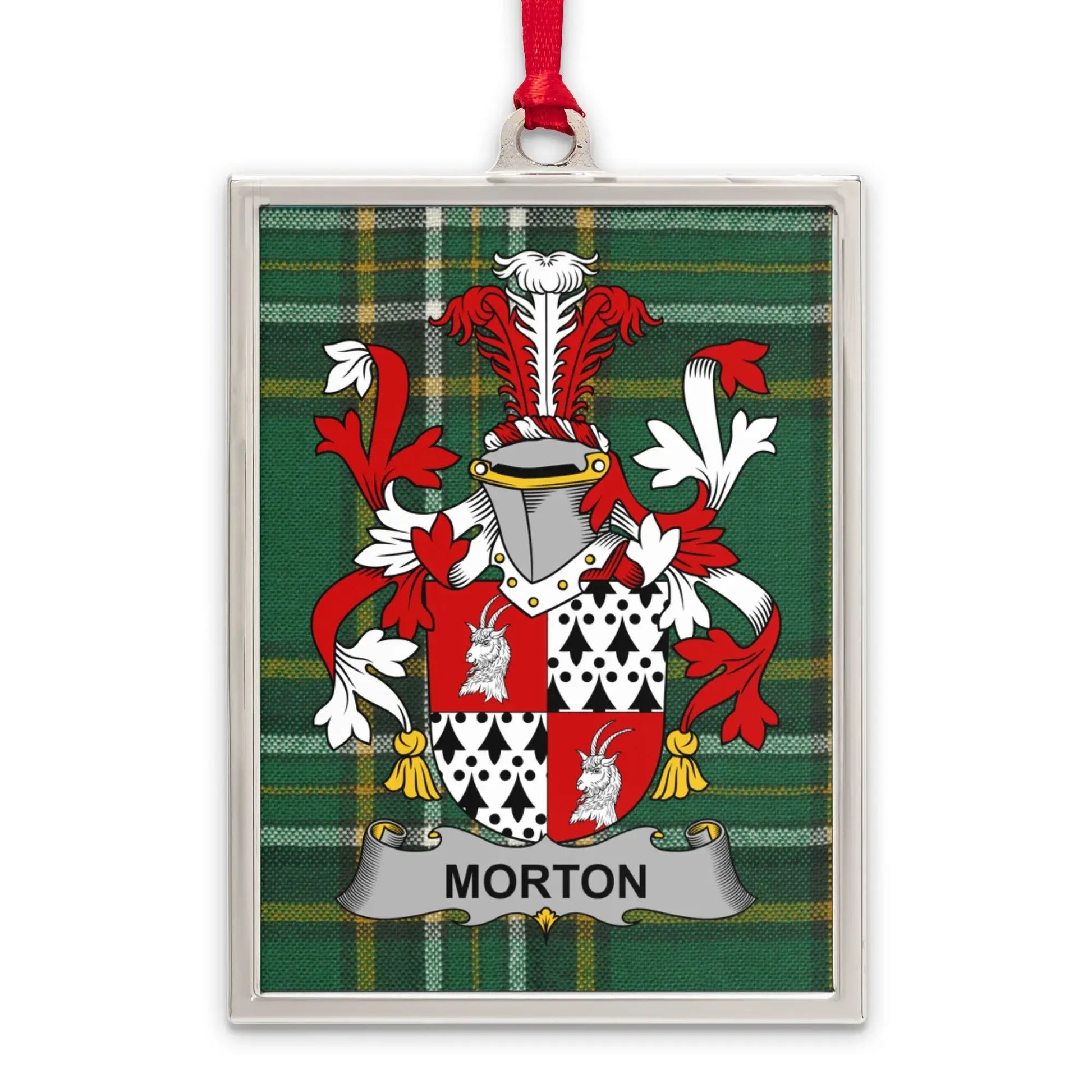 Morton Family Crest Plaid Ornament product