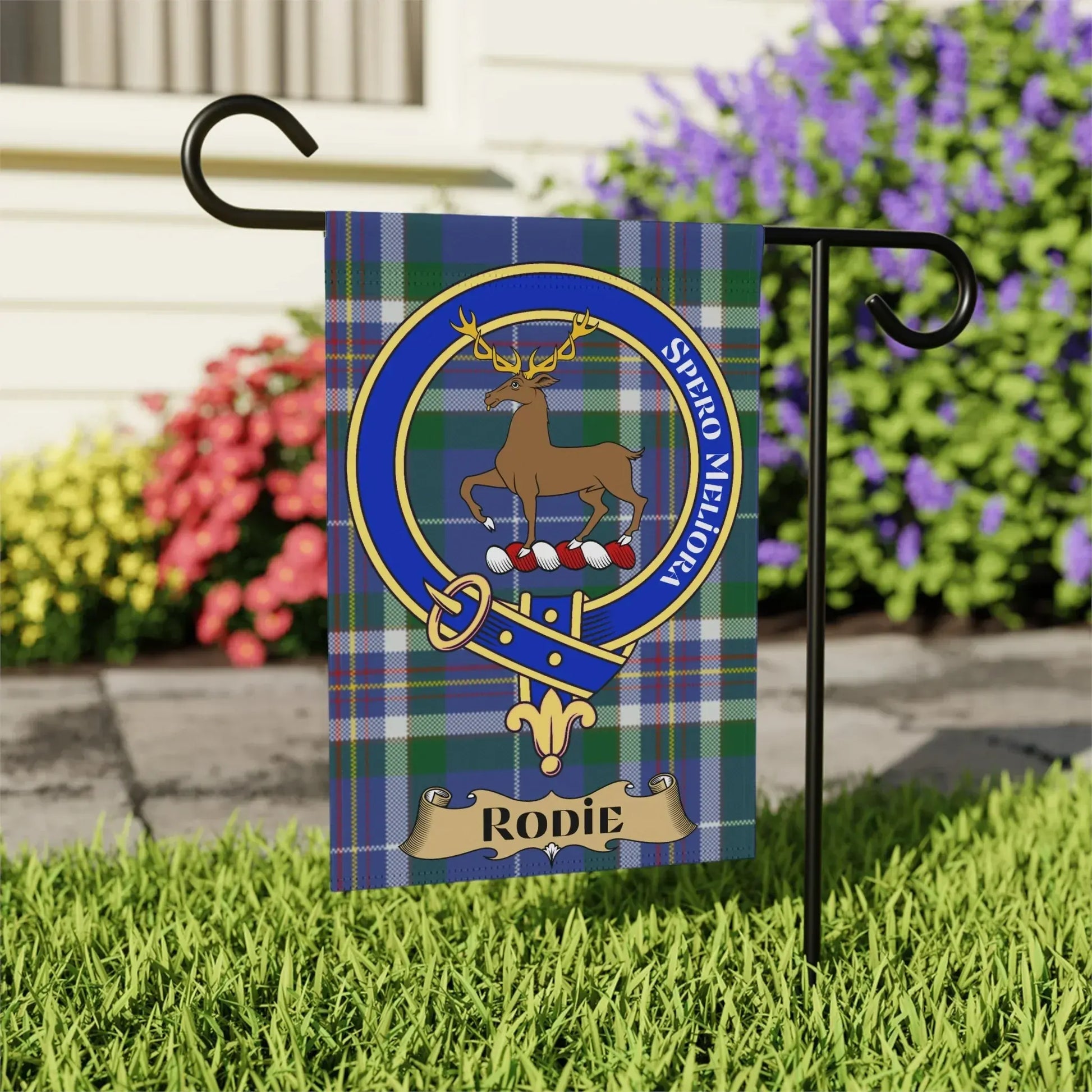 Scottish Clan Crest Flag with Family Name Garden product