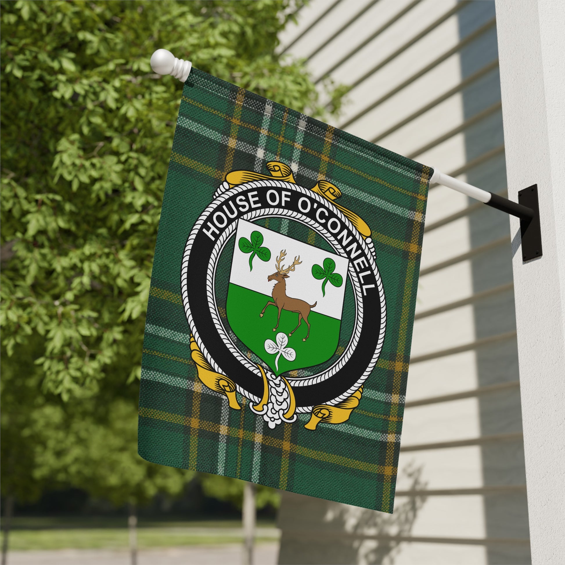 House of O'Connell Green Plaid Crest Flag product
