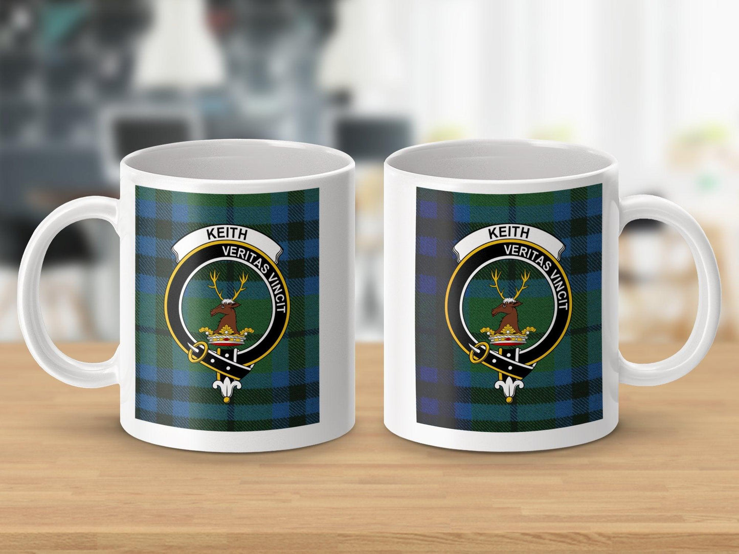 Stylish Keith Clan Crest Tartan Plaid Pattern Mug - Living Stone Gifts