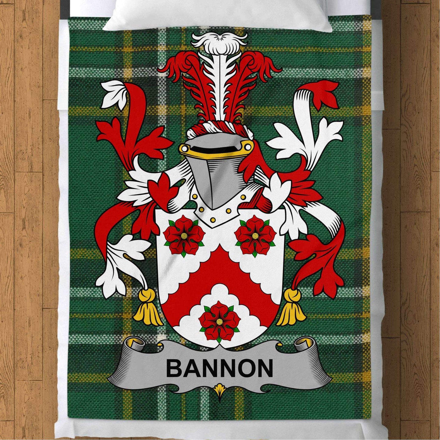 Bannon Surname Irish Tartan Throw Blanket - Living Stone Gifts