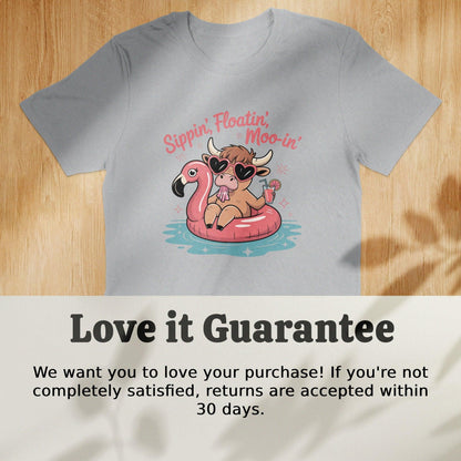 Sippin Floatin Moo-in graphic tee shirt product type