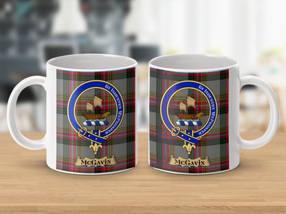 Clan McGavin Scottish Tartan Crest Emblem Mug - Living Stone Gifts