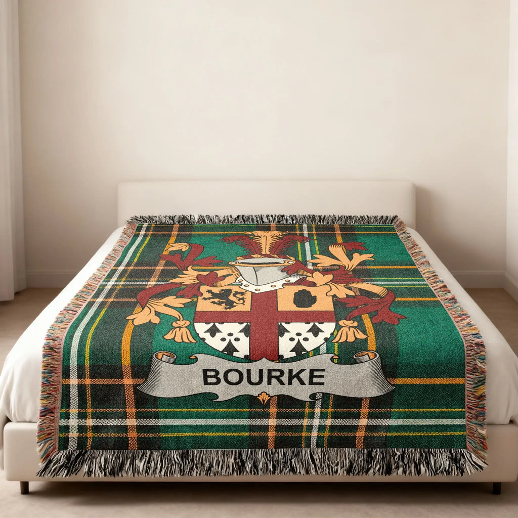 BOURKE Clan Crest Green Plaid Blanket product type
