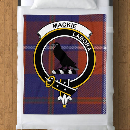 Scottish Clan Mackie Crest Tartan Blanket - Living Stone Gifts