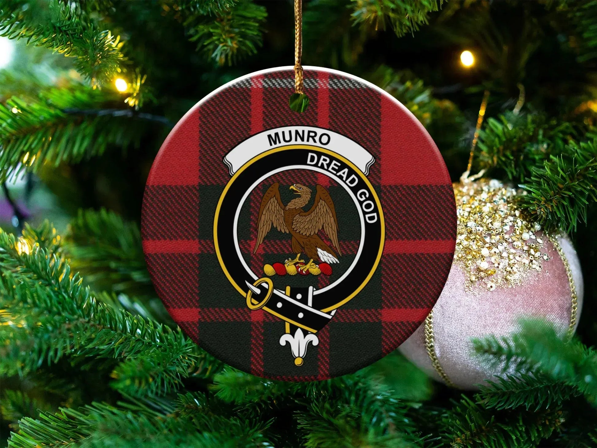 Munro Dread God Family Crest Christmas Ornament product type