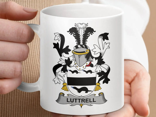 Luttrell Surname Irish Family Crest Mug - Celtic Ancestry Gifts