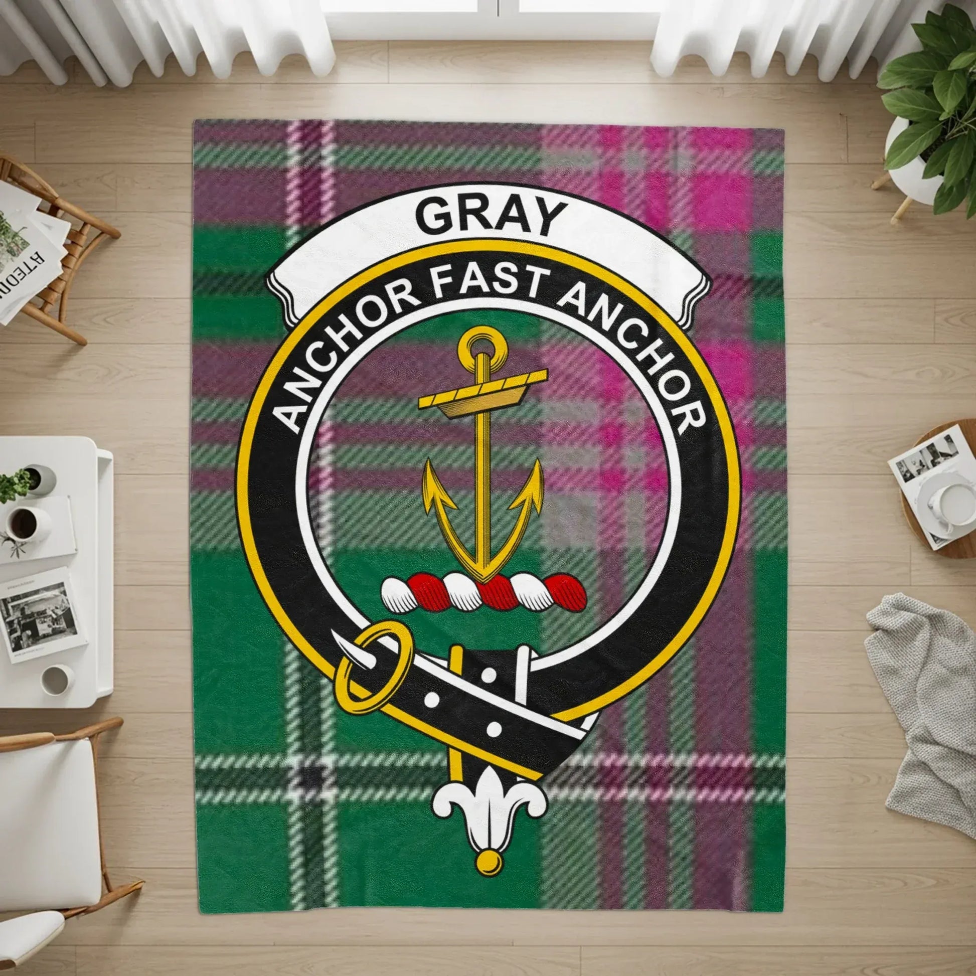 Anchor Fast Anchor Gray Plaid Design Rug product type