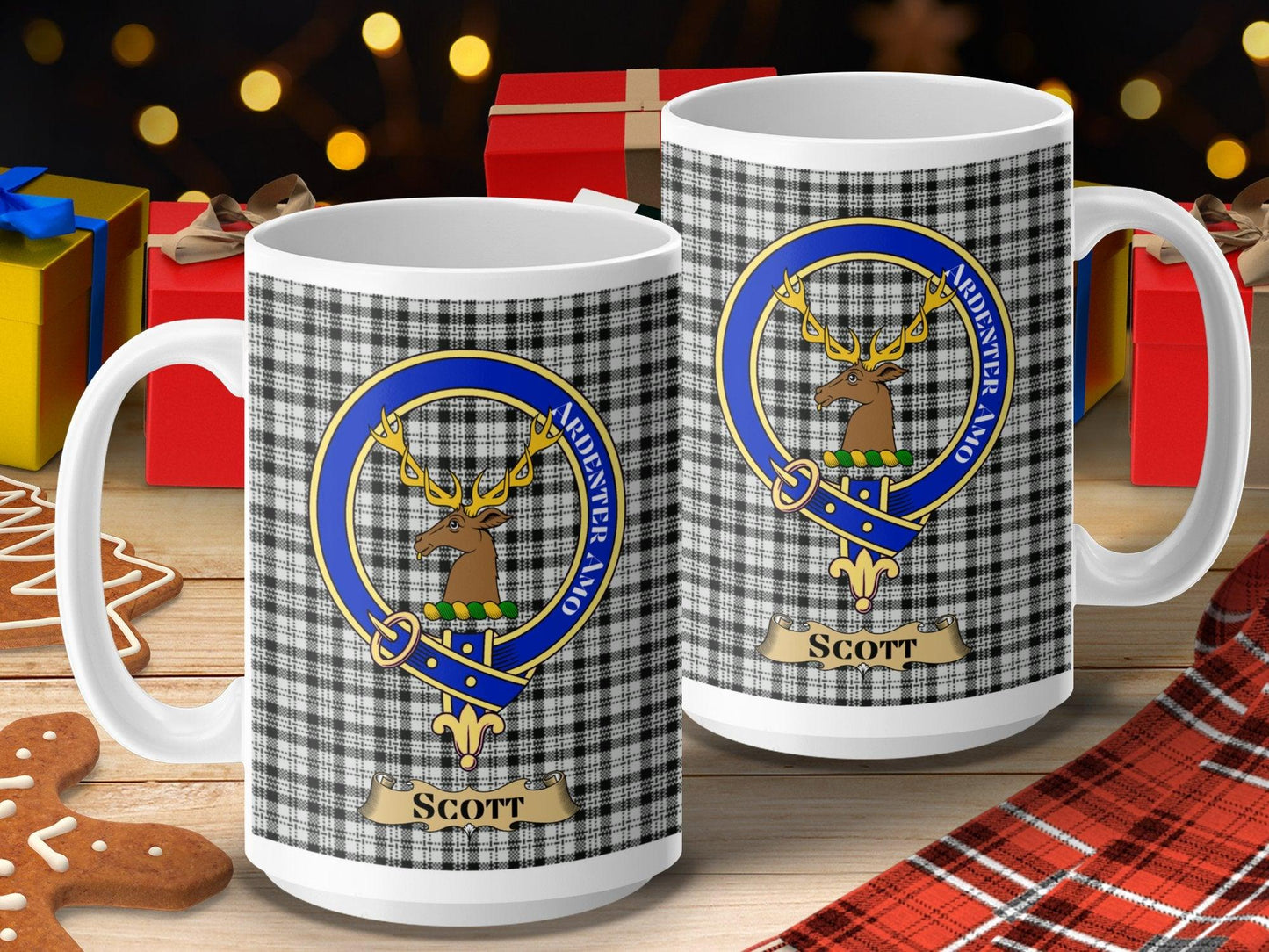 Scott Clan Scottish Crest Tartan Heritage Emblem Mug - Living Stone Gifts