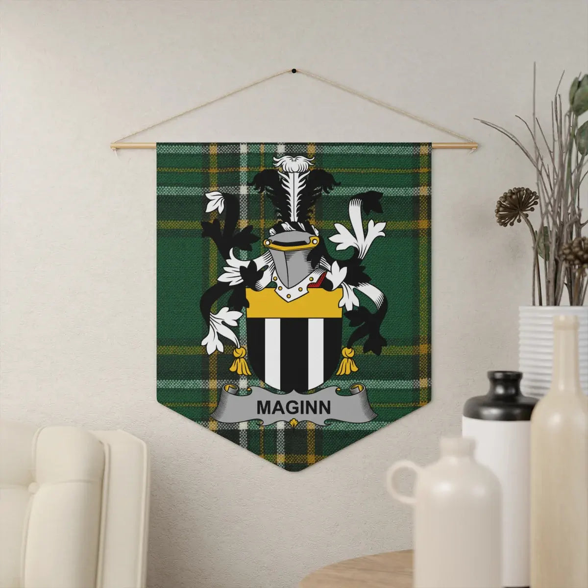 Family Crest Wall Banner with Maginn Shield product