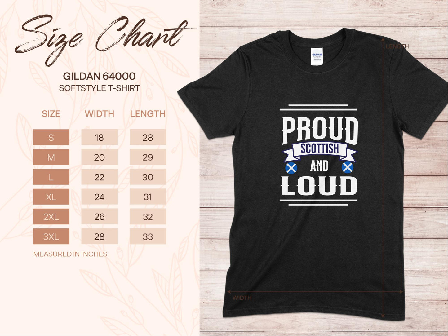 Proud Scottish and Loud Stylish Print T-Shirt - Living Stone Gifts