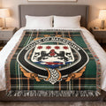 McKeown Irish National Tartan woven blanket with family crest emblem