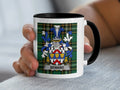 Seward Irish family crest black accent mug with Irish National Tartan