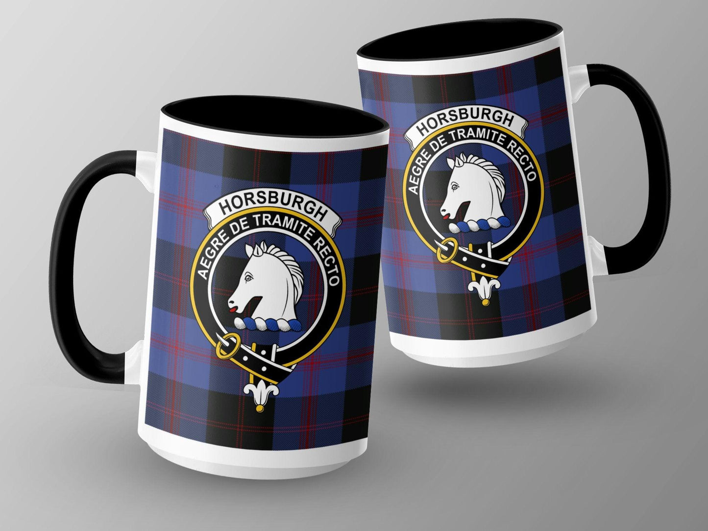 Horsburgh Clan Tartan Crest Plaid Pattern Coffee Mug - Living Stone Gifts