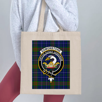 Clan Edmonstone Scottish Crest Tartan Tote Bag - Living Stone Gifts