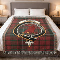 Clan MacNicol tartan woven blanket — cotton throw with clan crest and Scorrybreac tartan detail
