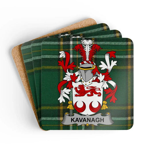 Kavanagh Family Tartan Crest Coaster Set product type