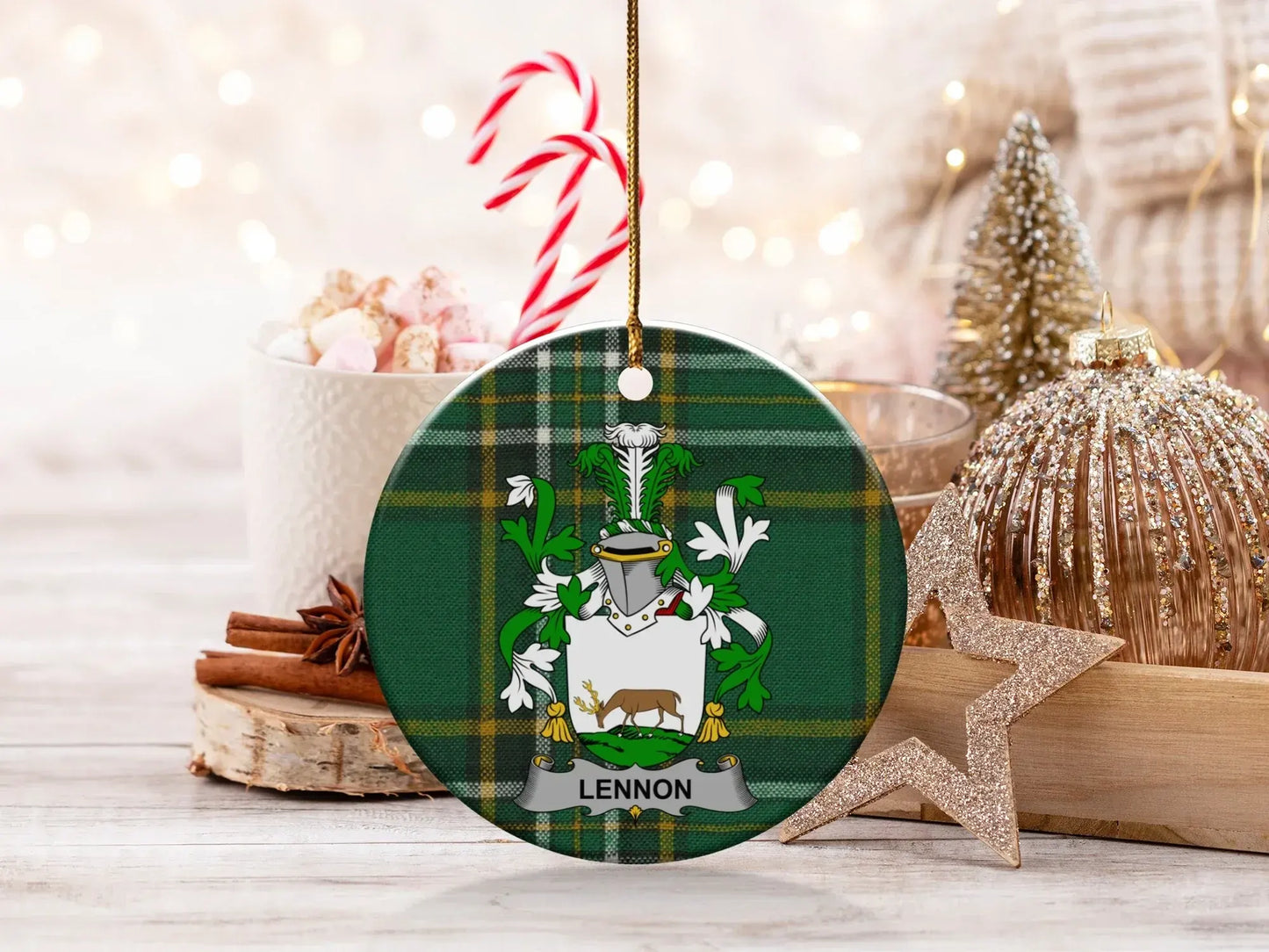 Christmas Tree Ornament with Lennon Family Crest product type