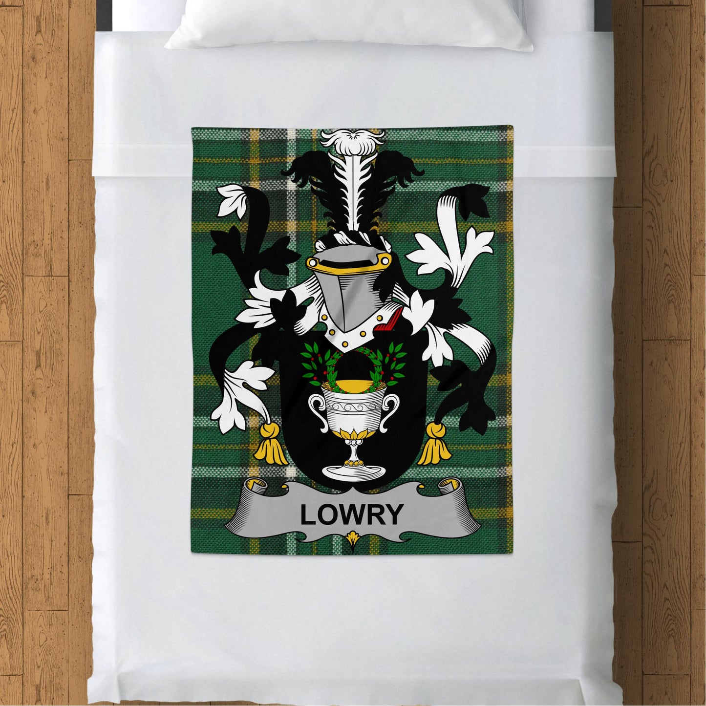 Lowry Surname Irish Tartan Throw Blanket - Living Stone Gifts