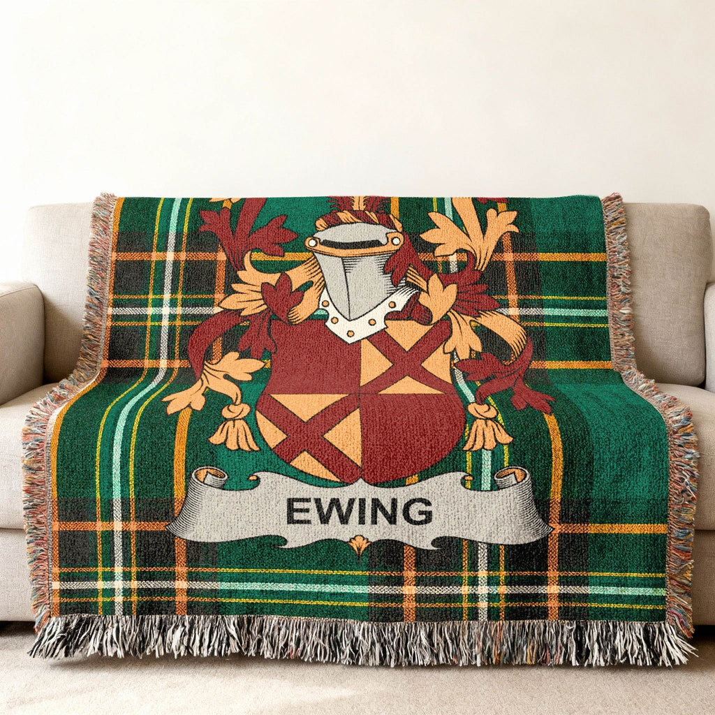 Ewing Family Clan Crest Green Plaid Sofa Throw product type