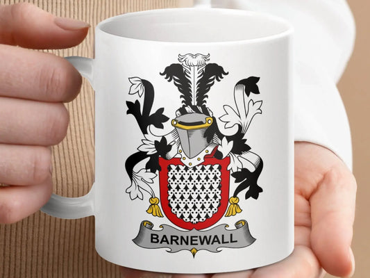 BarneWall Surname Irish Family Crest Graphic Design Mug - Celtic Ancestry Gifts