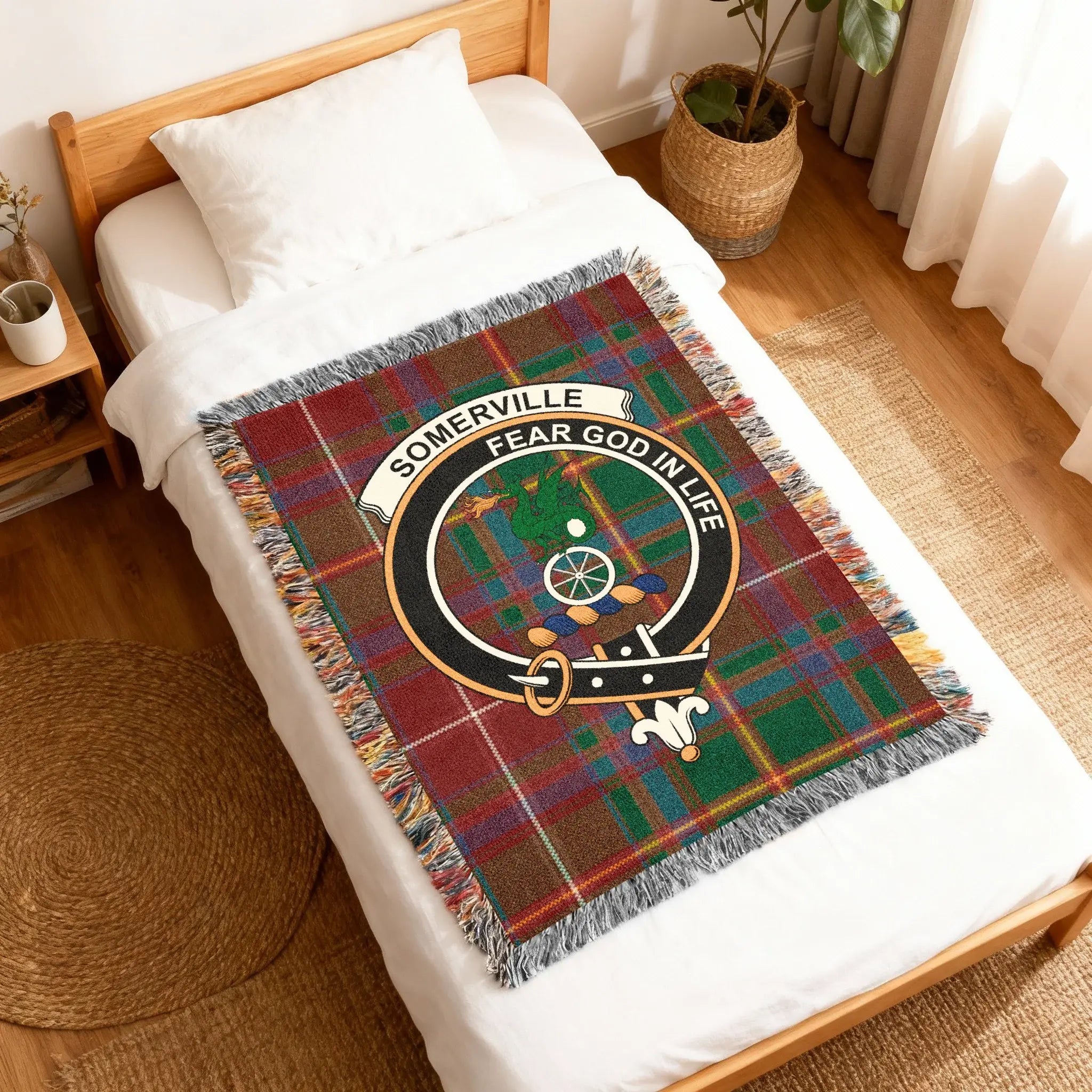 Somerville Fear God In Life Plaid Woven Blanket Product