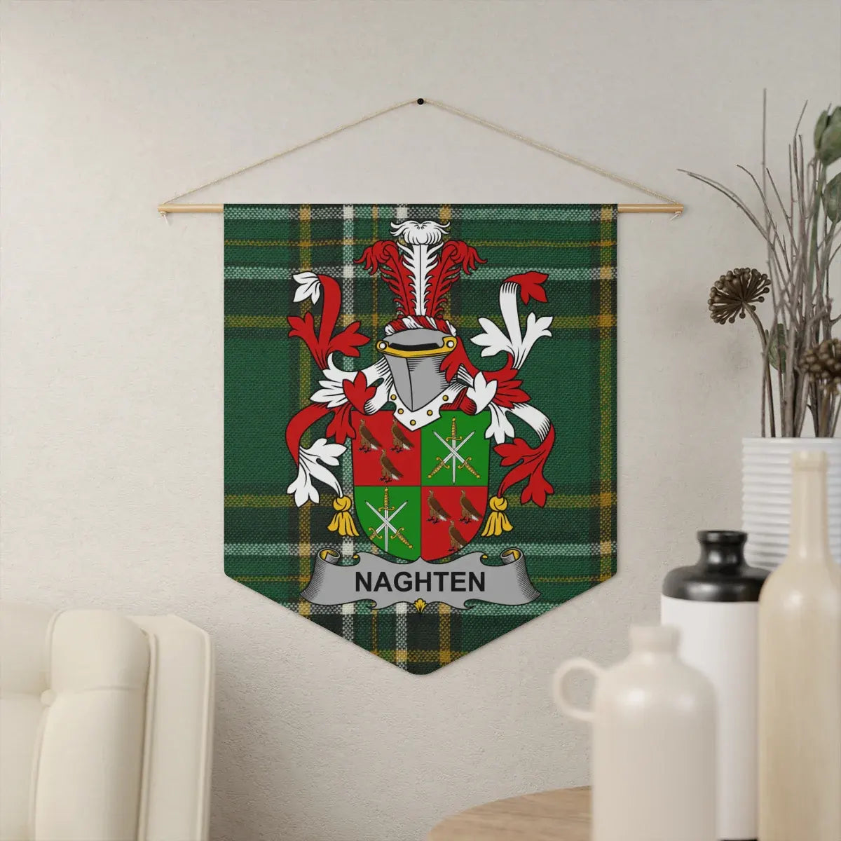 Naghten Family Crest Scottish Tartan Wall Banner product
