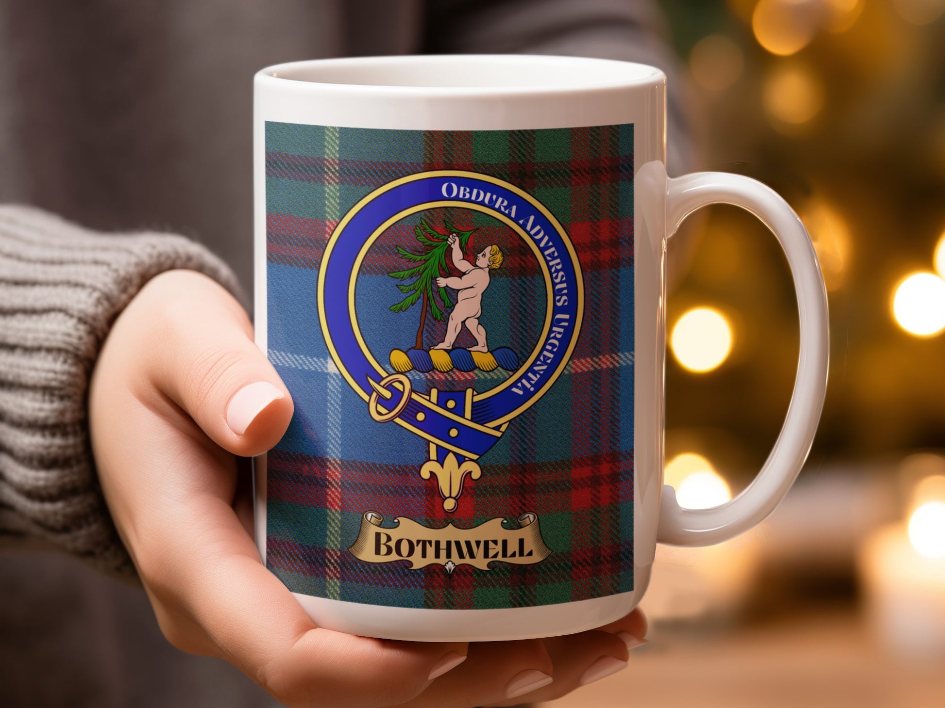 Bothwell Heritage Clan Crest Tartan Mug - Living Stone Gifts