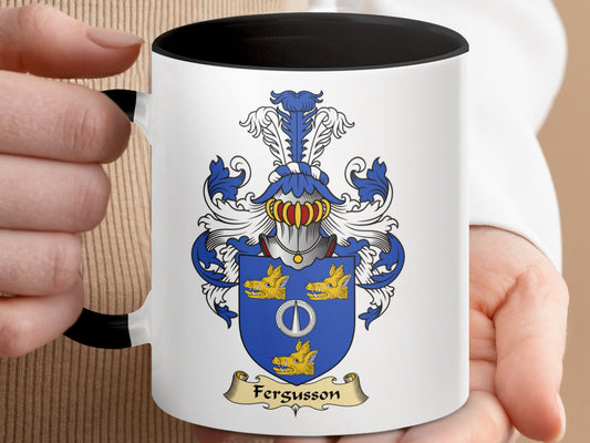 Clan Fergusson Scottish coat of arms accent coffee Mug - Living Stone Gifts