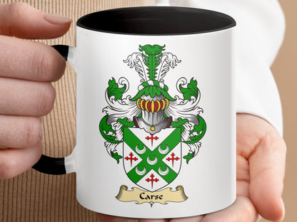 Carse Scottish Clan Coat of Arms Accent Beverage Mug - Living Stone Gifts