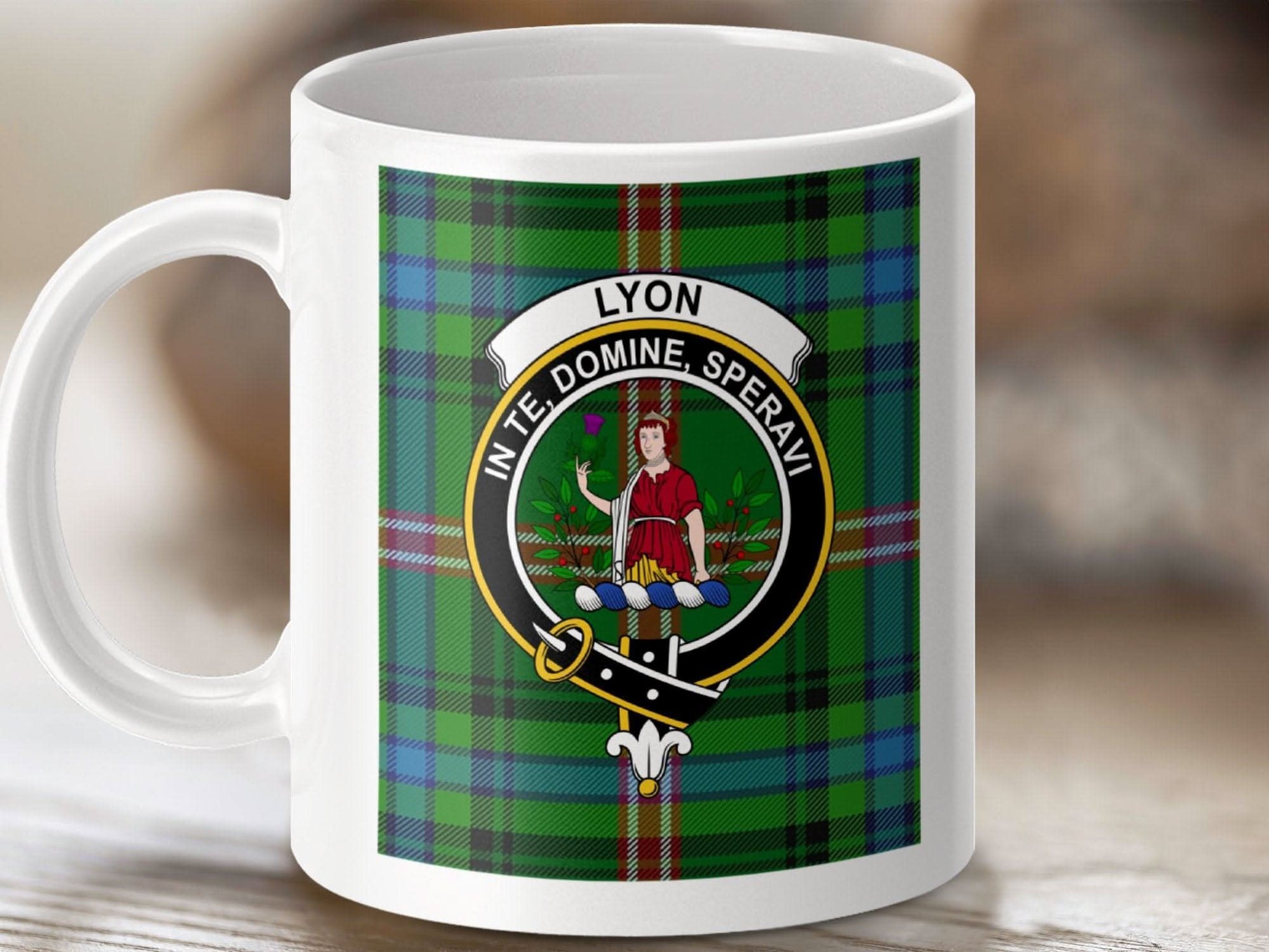 Lyon Family Crest Plaid Clan Pattern Mug product