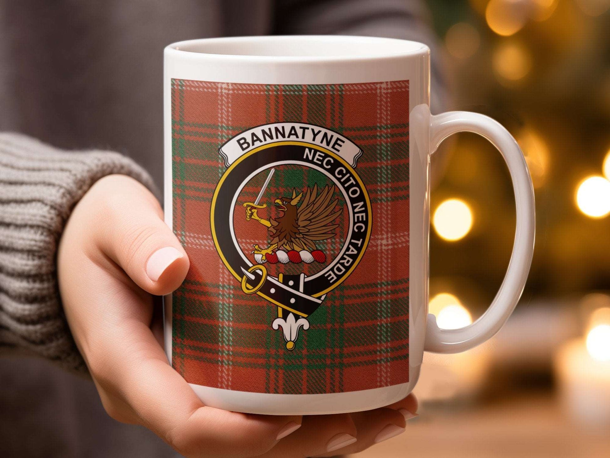 Bannatyne Family Clan Crest Tartan Plaid Design Mug - Living Stone Gifts