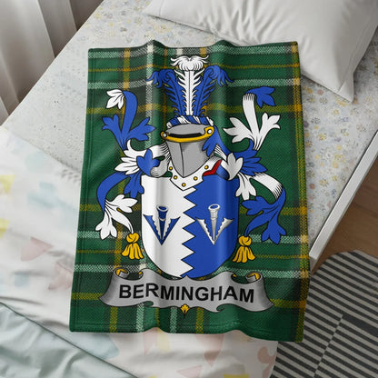 Birmingham Family Crest on Plaid Blanket product