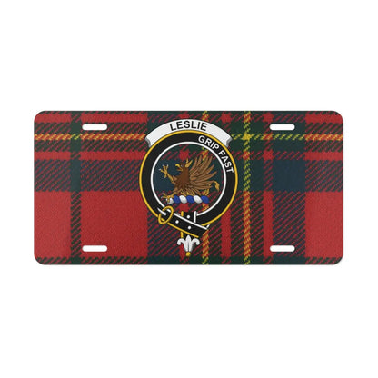 Scottish Clan Leslie Tartan Design License Plate product