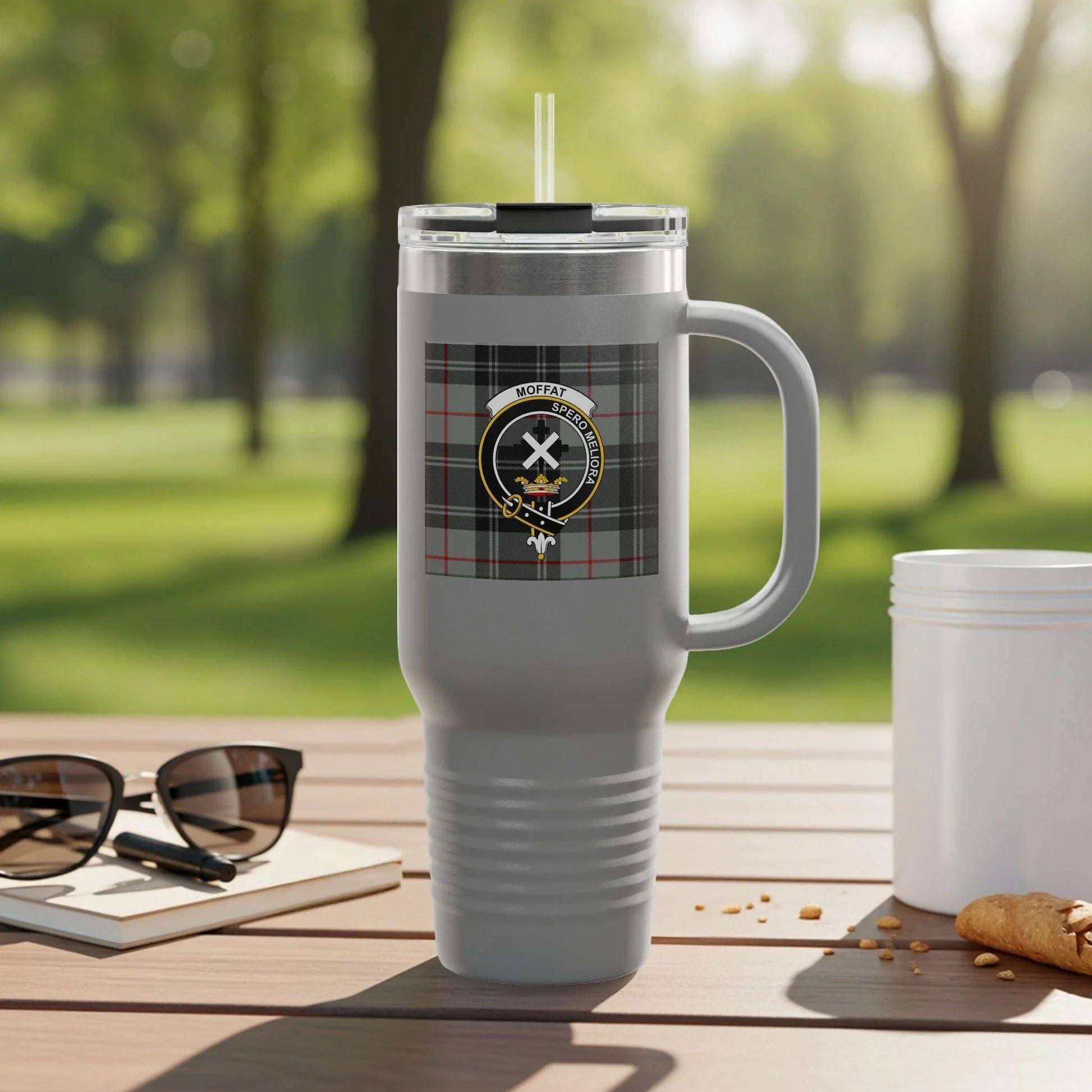 Stylish Gray Checkered Design Insulated Tumbler product