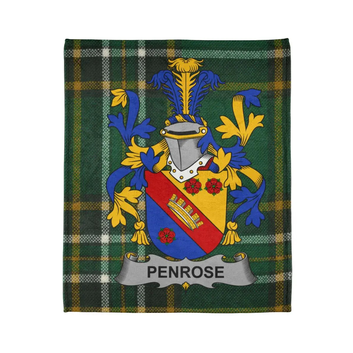 Penrose Family Crest and Tartan Design Blanket product