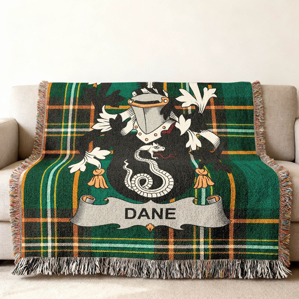 Dane Family Crest Tartan Plaid Pattern Blanket