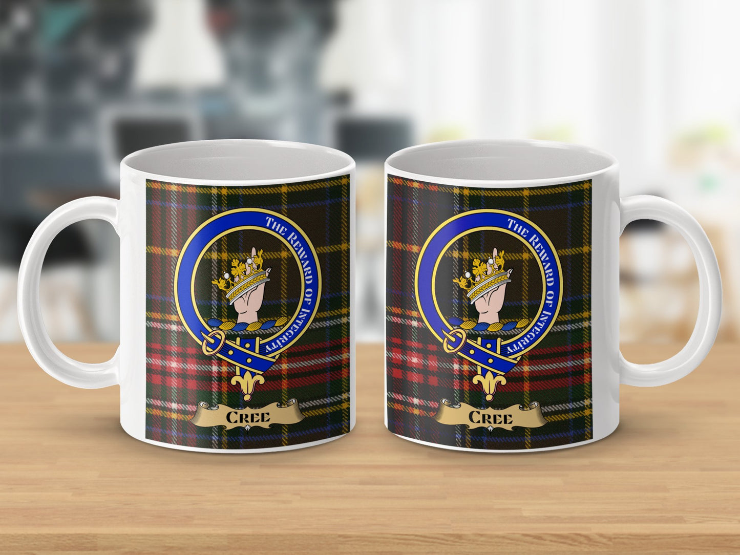 The Clan Cree Scottish Tartan Crest Emblem Mug - Living Stone Gifts