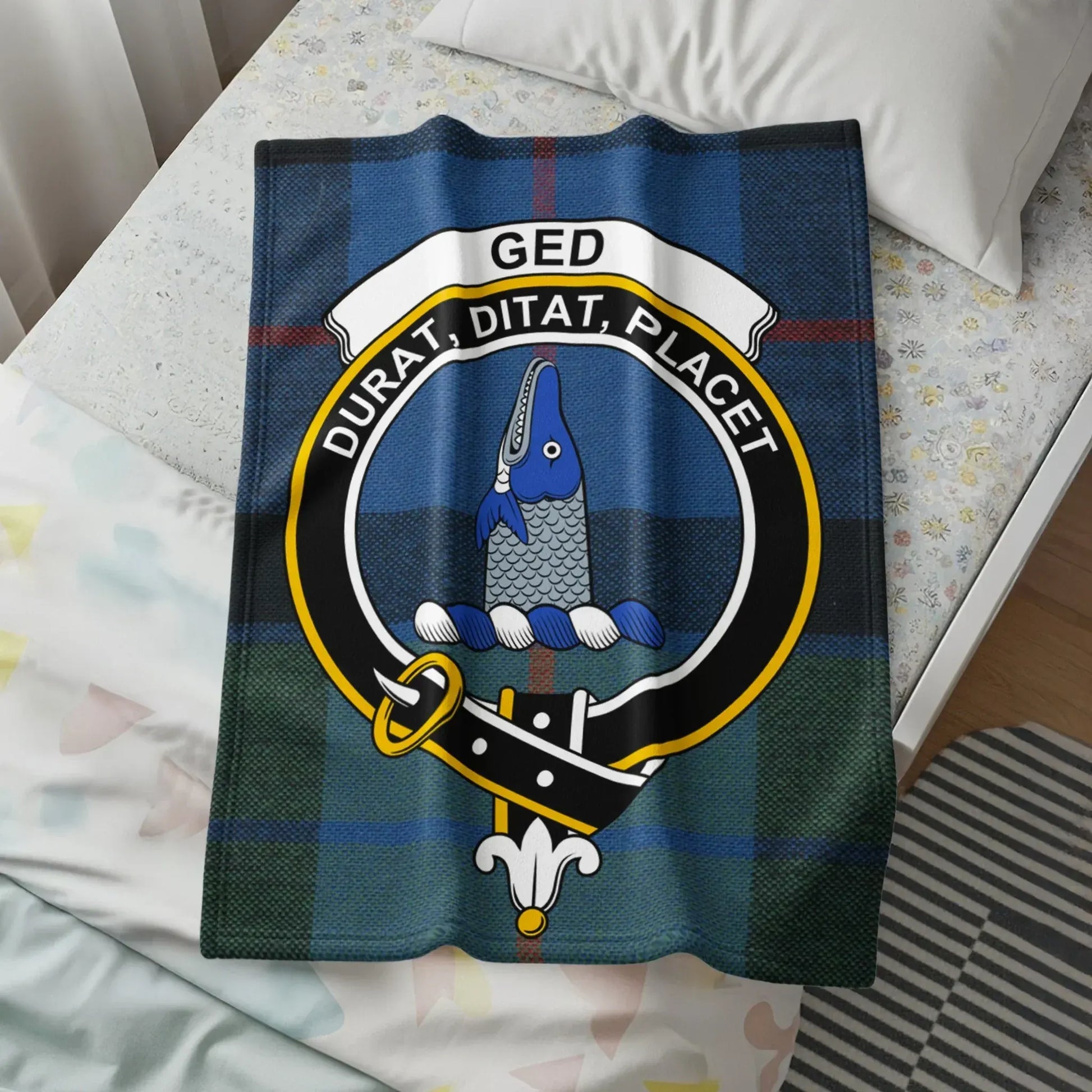 Personalized Family Crest Ged Clan Tartan Blanket product