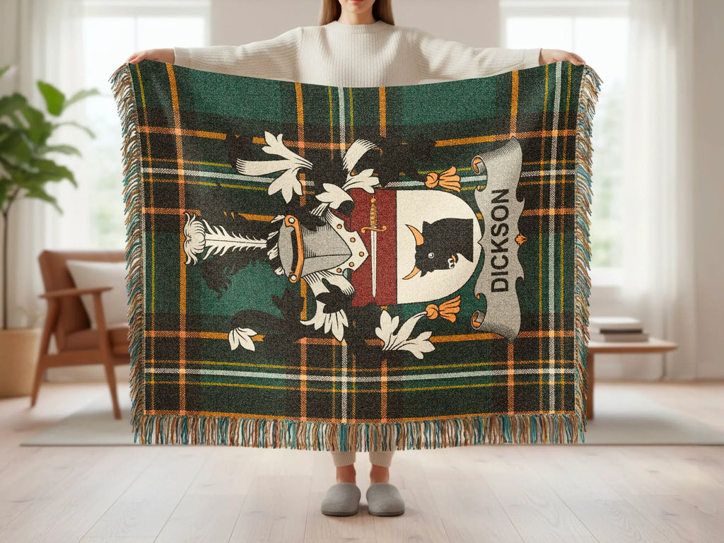 Dickson Clan Tartan Plaid Family Crest Throw product type