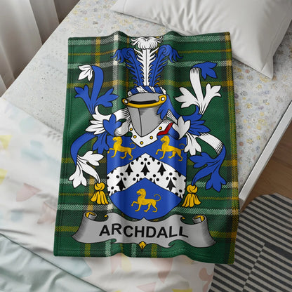 Family Crest Archdall Emblem Plaid Throw Blanket product