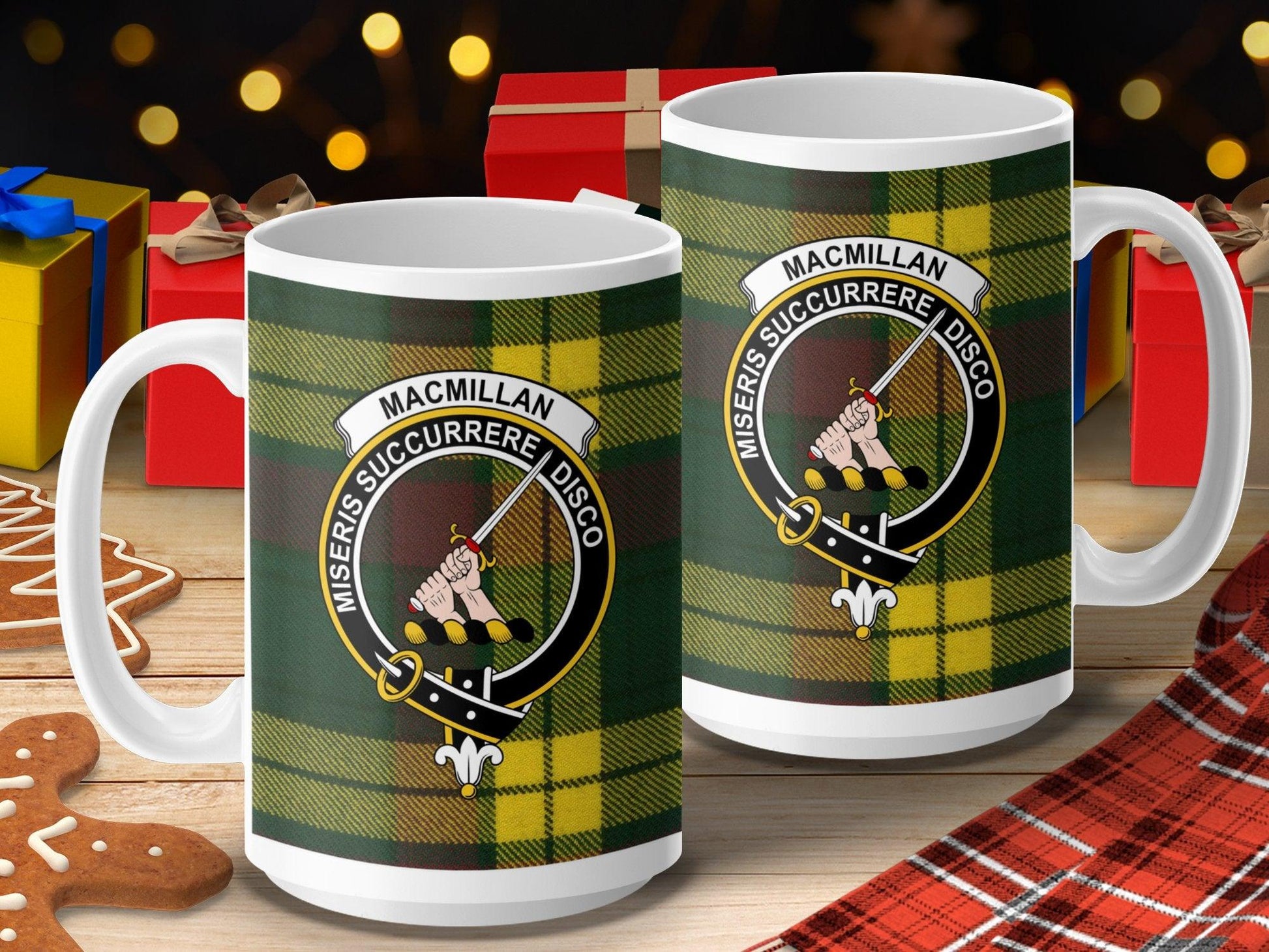 Macmillan Clan Tartan Crest Design Ceramic Coffee Mug - Living Stone Gifts