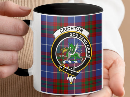 Clan Crichton Scottish Tartan Crest Mug - Living Stone Gifts