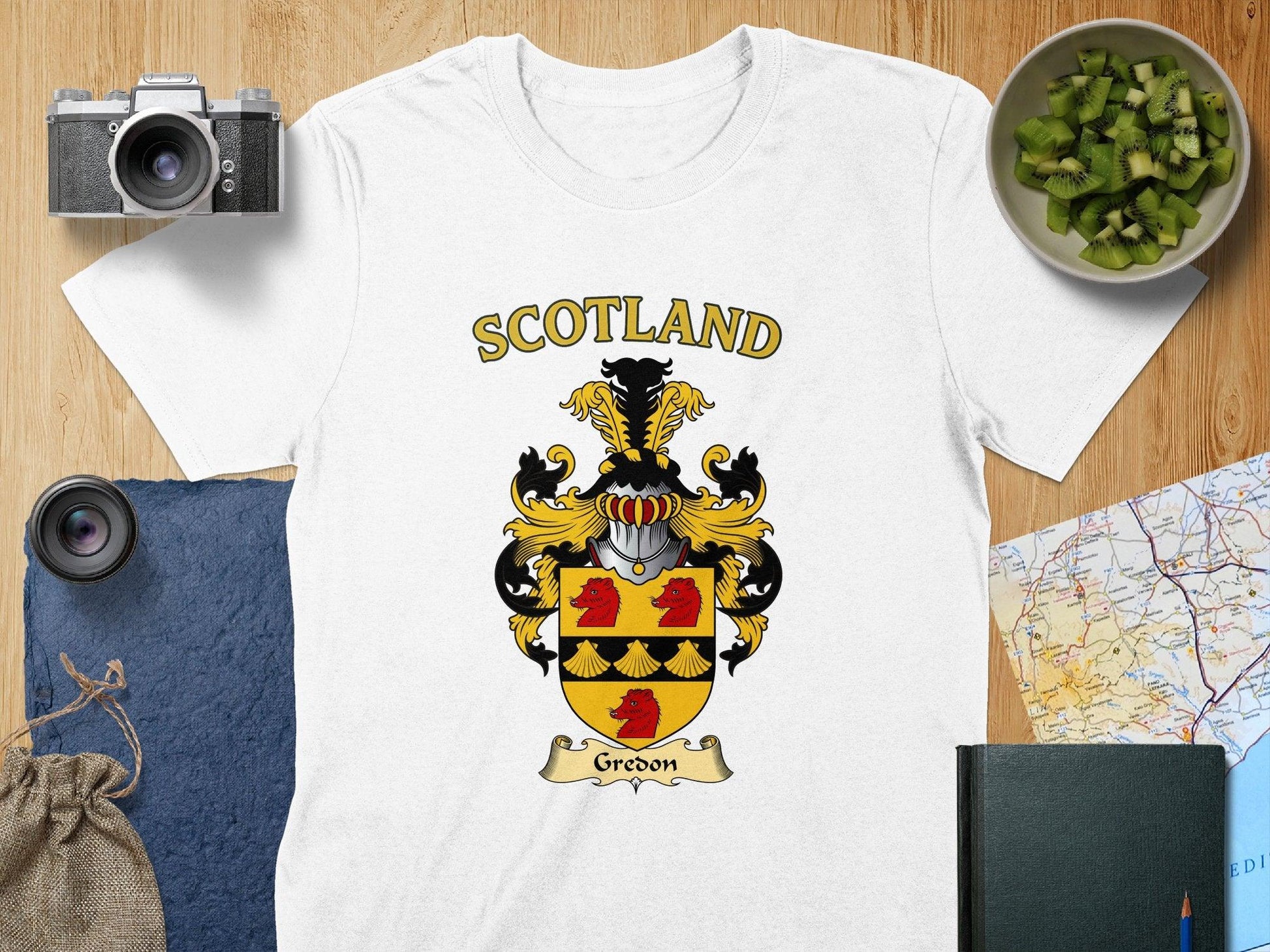 Gredon Clan Family Crest Coat Of Arms Emblazoned T-Shirt - Celtic Ancestry Gifts