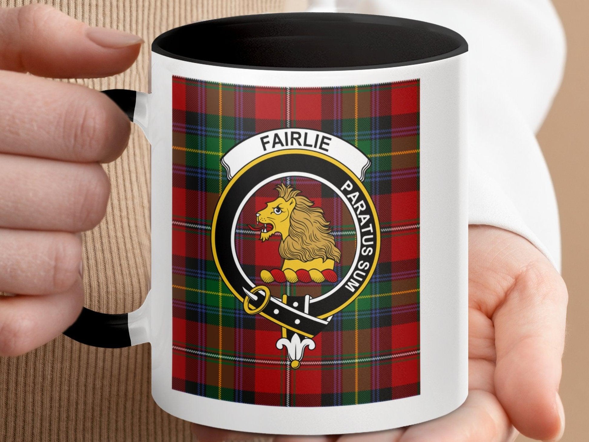 Elegant Fairlie Crest Plaid Clan Tartan Scottish Mug - Living Stone Gifts